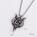 Vintage stainless steel skull and star pendant necklace in silver finish for men - Viking Shield Celtic Knot Style (7)