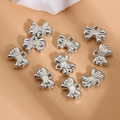 Pendentifs nœuds argentés au fini métallique pour bijoux Y2K DIY et perles créatives - Petit Nœud