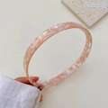Pink marble pattern acetate headband with anti-slip teeth for secure and stylish hair styling - Cherry Blossom Pink 1.5cm
