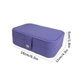 Purple PU leather jewelry box with side dimensions 16x11x5cm and metal snap button - Medium (16x11x5cm) / Purple