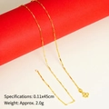 Golden sand gold necklace with wavy links measuring 0.11x45cm and weighing 2.0g - Intermittent Melon Seed Chain
