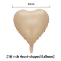 18-inch heart-shaped beige foil balloon for wedding and party decoration - Caramel color