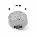 8mm knurled stainless steel spacer bead with polished finish for DIY jewelry - 8x3mm / Steel