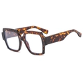 Retro square oversized tortoiseshell sunglasses with thick frames for fashion streetwear - Tortoise Frame