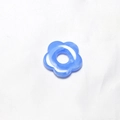 Translucent blue acrylic flower charm with white marble texture on fabric - Deep Blue Marble
