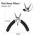 Mini DIY jewelry flat nose pliers with black non-slip handle for precise crafting - Foam Handle Long Nose Pliers (No Teeth)