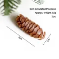 Piña de pino artificial marrón para coronas navideñas, tamaño 6cm, 1 pieza por paquete - Piña artificial de 6cm-2 / 500g