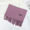 Écharpe épaisse en cachemire violet avec pompons et broderies pour femme en hiver - 70×200cm / Peau Foncée Rouge