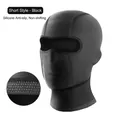 Short black ice silk sun protection mask with non-slip silicone inner grip for cycling - Silicone Short Style / Black