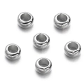 Macro view of six silver ring-shaped metallic spacer beads for DIY jewelry making - Silver Style 17 (Ring Spacer)