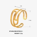 Minimalistischer vergoldeter Edelstahlring mit geometrischen hohlen Linien Design - Hohlraum-Stil / Gold