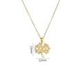 Gold plated Tree of Life necklace featuring micro-set cubic zirconia pendant, 23mm size - Tree of Life White Rhinestone (A1796)