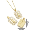 18k gold plated Virgin Mary rectangular pendant necklace with white zircons for women - Virgin Mary Rectangular Design (Style E)
