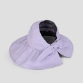 Detail of lavender ponytail sun hat featuring a breathable mesh lining and back bow - One Size / Purple
