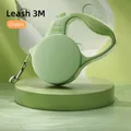 Retractable 3M dog leash in vibrant green with ergonomic handle and metal buckle - 3m / Green