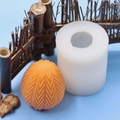 Easter egg silicone mold with V-shaped woven texture for DIY handmade candles - Herringbone Egg Shape