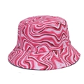 Pink marble tie-dye reversible bucket hat for women with wide brim for sun protection - Style 4 (Pink Marble)
