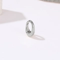 Silver oval metal spring clasp connector for DIY jewelry making in polished finish - Smooth Oval (H-8279) / Palladium
