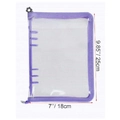 Transparent PVC 80-grid jewelry storage binder page with purple trim and zipper - Purple Zipper Bag (Empty Album)