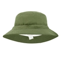 Kids quick-dry outdoor bucket hat in green color with soft cotton sun protection brim - Navy Blue