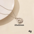 Collar de acero plateado con colgante espiral redondo de 22x22mm y un peso de 4g - Espiral Redonda / Plateado
