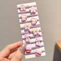 Set of 12 purple elastic hair bands for girls featuring various cute resin cartoon charms - Purple Jellyfish 10Pcs Set