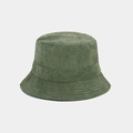 Detailed view of army green corduroy fisherman hat with vertical ribbed fabric texture - M (56-58cm) / Army Green