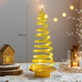 Albero di Natale LED a spirale dorata da 34cm con stella superiore e luce calda - 34x12cm / Oro Grande
