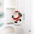 Christmas Santa Claus ornament with green gift bag for holiday tree decoration - Santa - Green Backpack