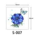Temporary tattoo variant S-007 featuring blue floral and butterfly designs 60x60mm size - Blue Flower Butterfly Style (S-007)
