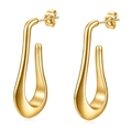 Orecchini a goccia minimalisti da 40mm in acciaio inossidabile placcato oro 14K - Oro