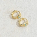 Golden woven hoop earrings with blue smiley face charms for a stylish dopamine look - Blue (ES2227)