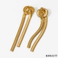 Eleganti orecchini a nappa con catena a serpente annodata in finitura oro lucido - Orecchini Oro (KDE2177)
