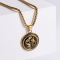 18K gold plated stainless steel Pisces zodiac pendant necklace on white geometric blocks - Pisces (Without Chain) / Gold