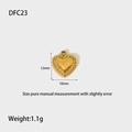 Detail of 12mm x 10mm gold-plated stainless steel heart pendant with beaded edge - Simple Small Heart (DFC23)