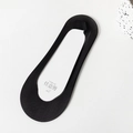 Women's black ice silk invisible boat socks with breathable mesh and anti-slip silicone - Low Cut Black