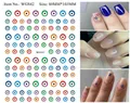Macro shot showing multi-color Evil Eye nail stickers with 80x103mm dimensions - WG842