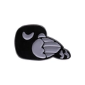 Broche en émail créative d'oiseau punk noir et blanc en alliage au fini poli et lisse - Oiseau Endormi