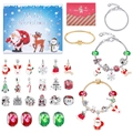 Christmas Advent Calendar set with 24 DIY charms and two gold-silver bracelets - Christmas Snowman Style