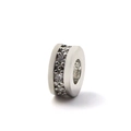Macro detail of silver plated spacer bead with micro-pave cubic zirconia for DIY jewelry - White Zircon (Platinum)