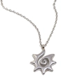 Collana con ciondolo a sole a spirale argentata in acciaio inossidabile elegante - Color Acciaio