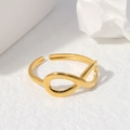 Minimalist gold titanium steel infinity ring with adjustable open band for women - Gold-Infinity