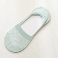 Socquettes invisibles vert clair pour femmes avec dentelle florale et mesh aéré - Taille unique / Vert Clair (Style Dentelle)