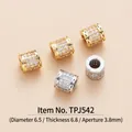 Micro-inlaid zircon brass barrel beads 6.5mm for DIY jewelry making accessories - TPJ542-White Zircon