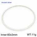 Minimalist ancient silver stainless steel ring bracelet in 60x3mm size variant - 60mm Single Ring (KB209838-GC)