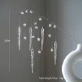 Rama de carámbanos navideños de acrílico con gotas de cristal y adornos de agua clara - Rama de Diamante con Carámbano en Espiral (Estilo C)