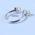 Orecchino a perno in acciaio argentato con diametro 10mm e zircone cubico chiaro - Stile 2# 10mm