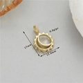 Detailed view of a 14K gold-plated sun and moon pendant with 17mm and 11.8mm dimensions - Sun & Moon (h-12768)