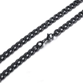 Klassische schwarze Titanstahl-Panzerkette mit sicherem Karabinerverschluss für Herren - 3,5 mm Breite / 21 cm Länge (Armband) / Schwarz