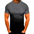 Men's casual slim fit t-shirt featuring a grey and black 2D gradient design and crew neck - Dark Grey Black Gradient